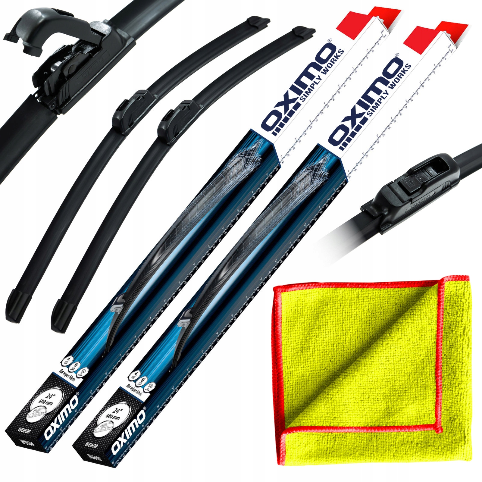 Wycieraczki Pióra Płaskie Zestaw Przód Oximo 650 425 mm 65 42,5 cm