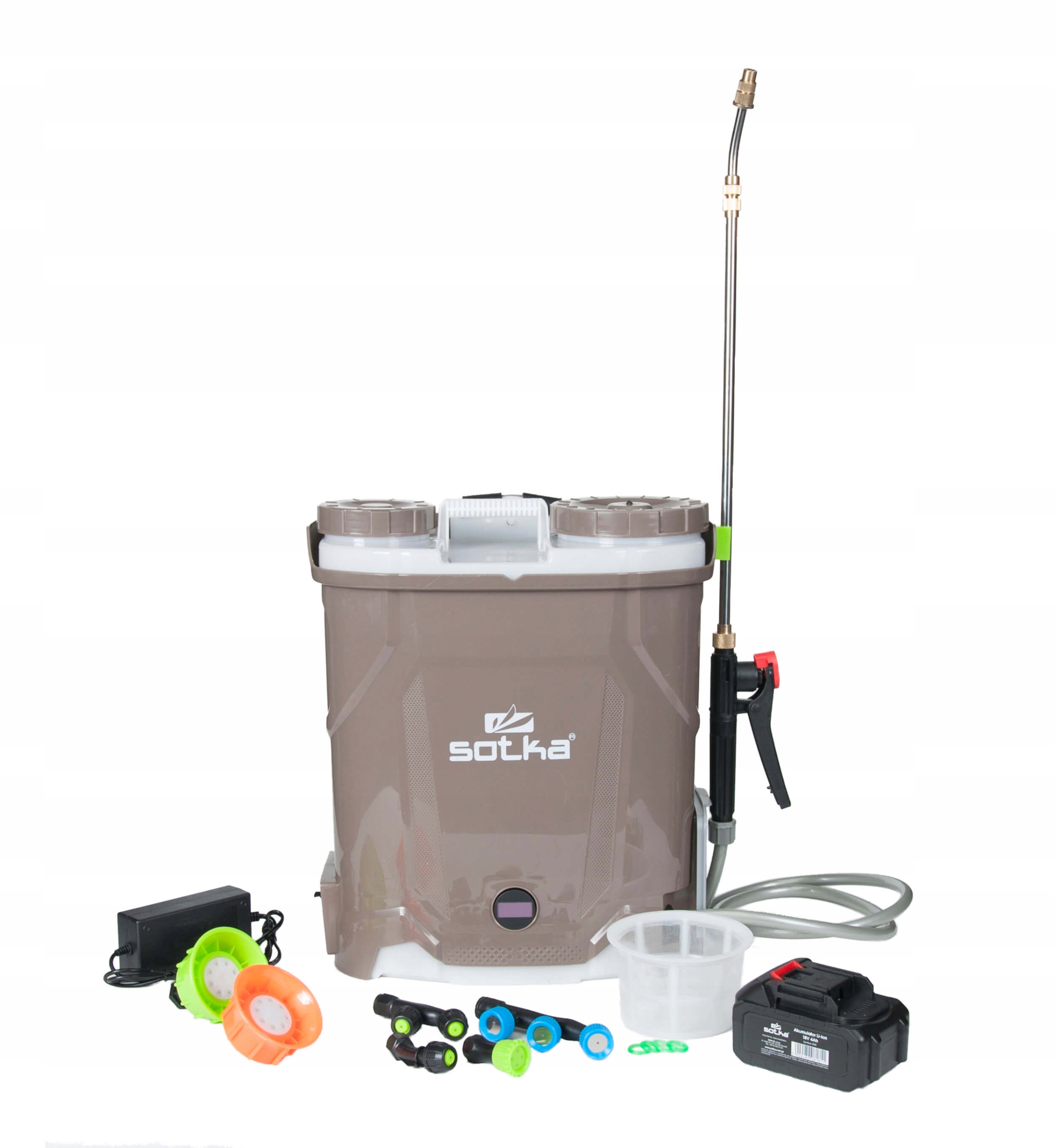 Akumulátorový postrekovač 12L Sotka 18V4Ah Li-ion, teleskop, 6 trysiek Pro