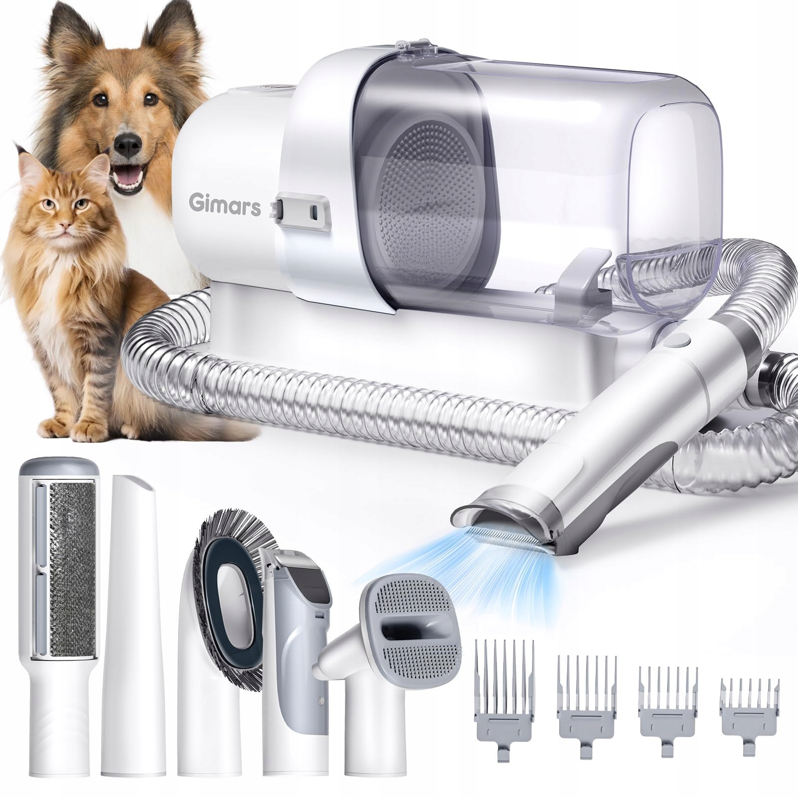 Levně Gimars Stroj na stříhání zvířat s vysavačem 12000 kPa Tichý