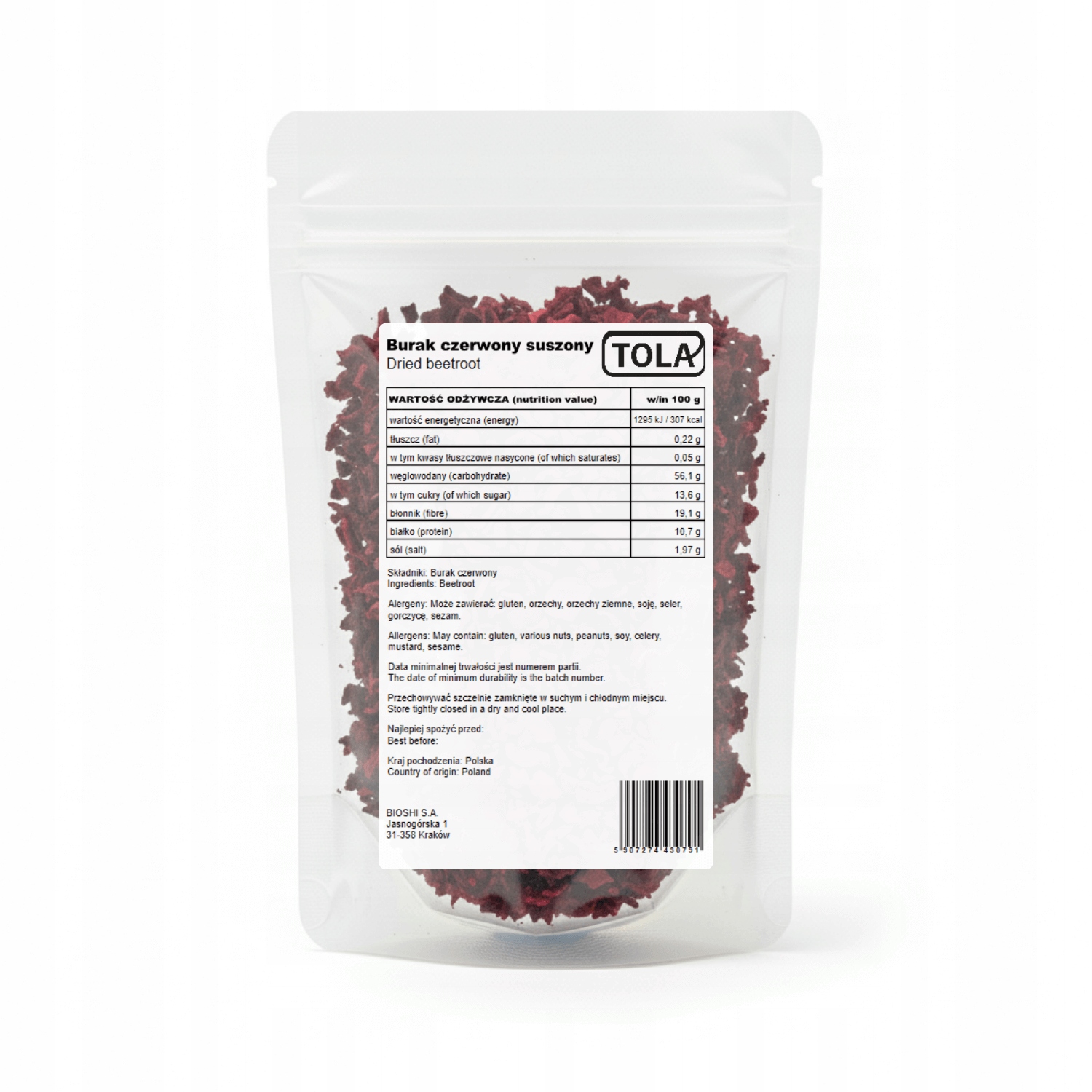 Levně Sušená Červená Řepa (kostky) 2kg přírodní a chutná Tola