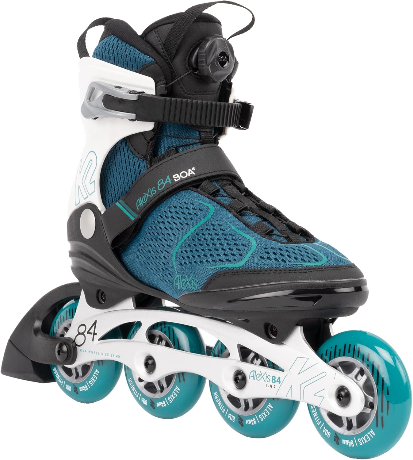 ŁYŻWOROLKI K2 ALEXIS 84 BOA TEAL/WHITE DAMSKIE 2025