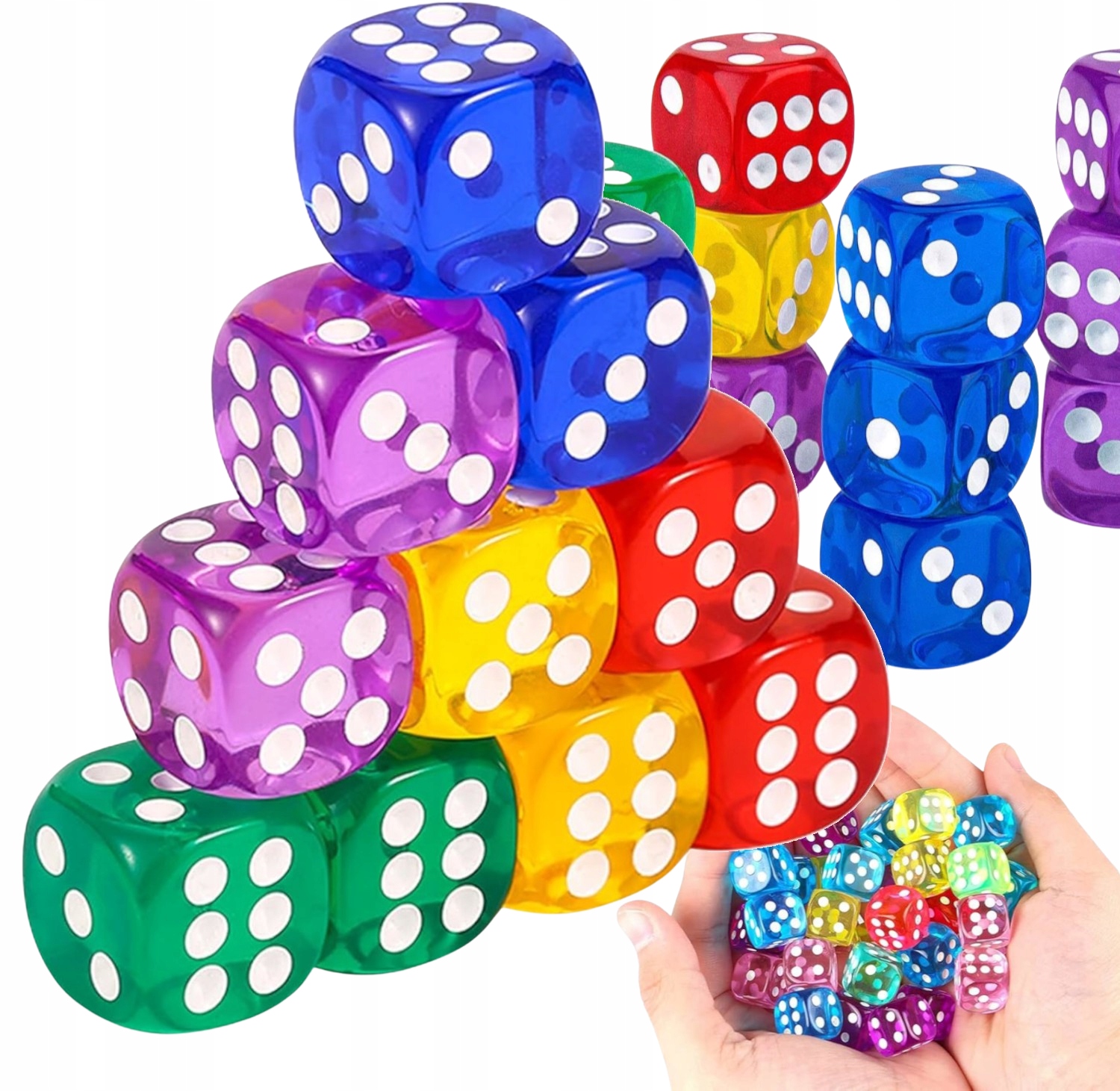 KOŚCI DO GRY KOSTKI POKER GRA PLANSZOWA PLANSZÓWKI STOŁOWE KOLOROWE 10szt