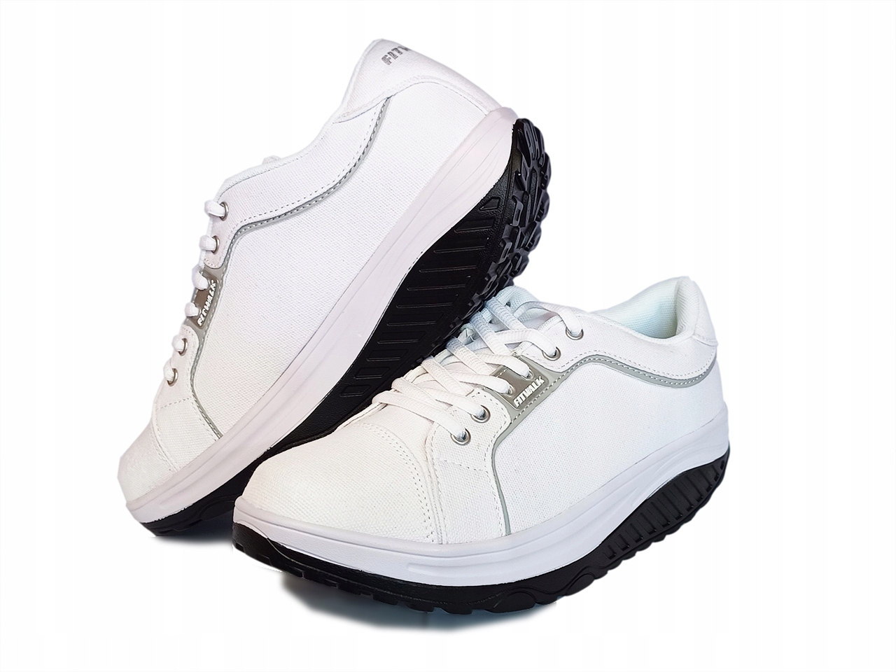 Trampki z kołyskową podeszwą Fit Walk balansujące na fitness białe 41