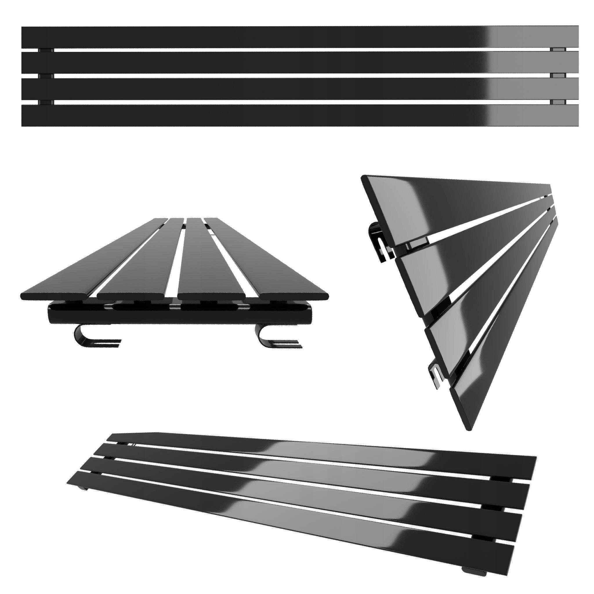 Horizontální pokojový radiátor Belloslim 30x160 černýP