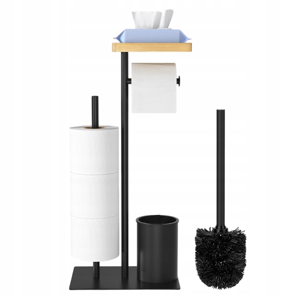 Stojan Na Toaletní Papír S Poličkou Na Telefon, Wc Kartáč, Náhradní Držák, Sada