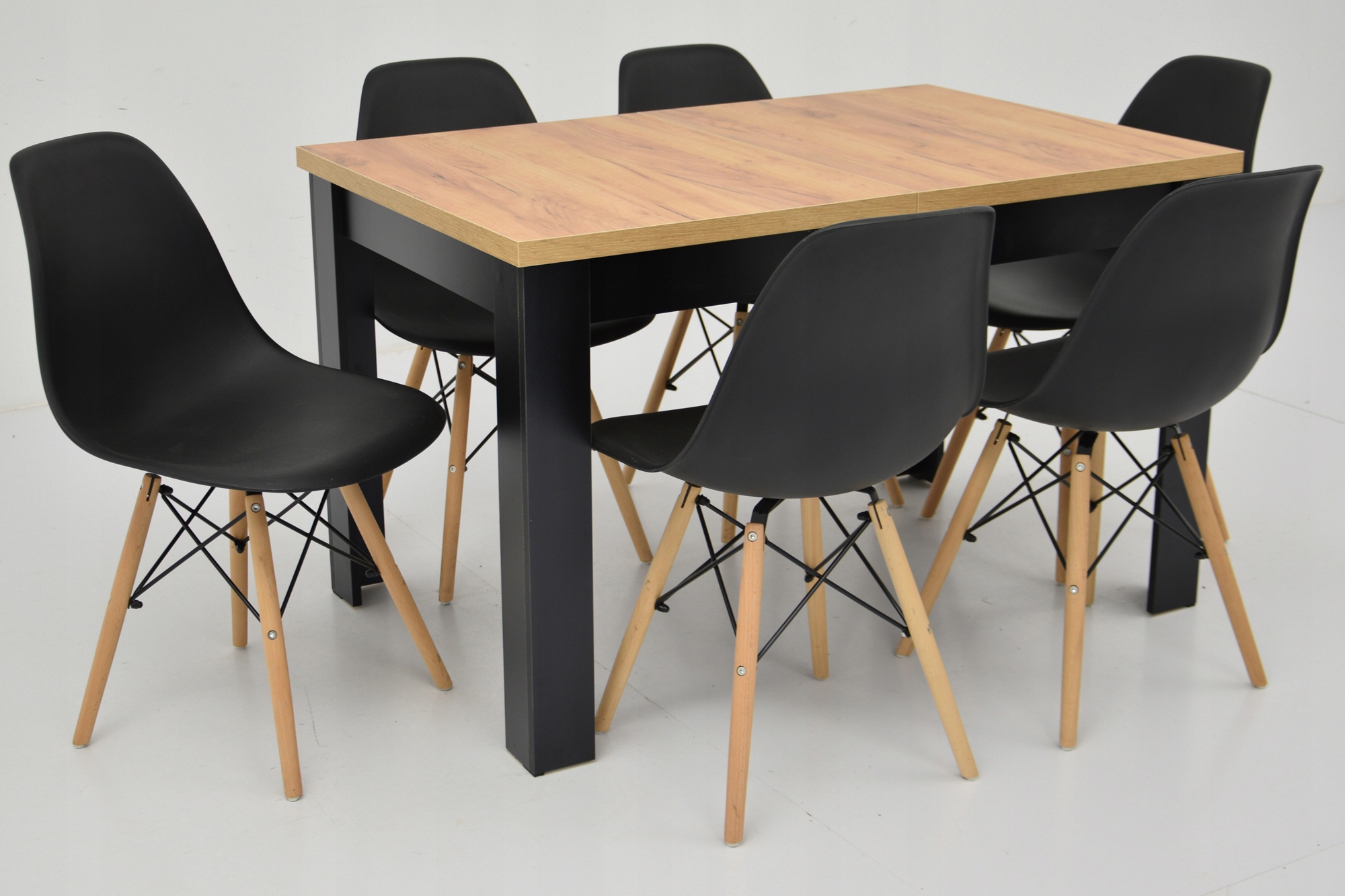 6 krzeseł SOLIDNY stół ROZKŁADANY 80x120/160 CRAFT Marka Grande Meble