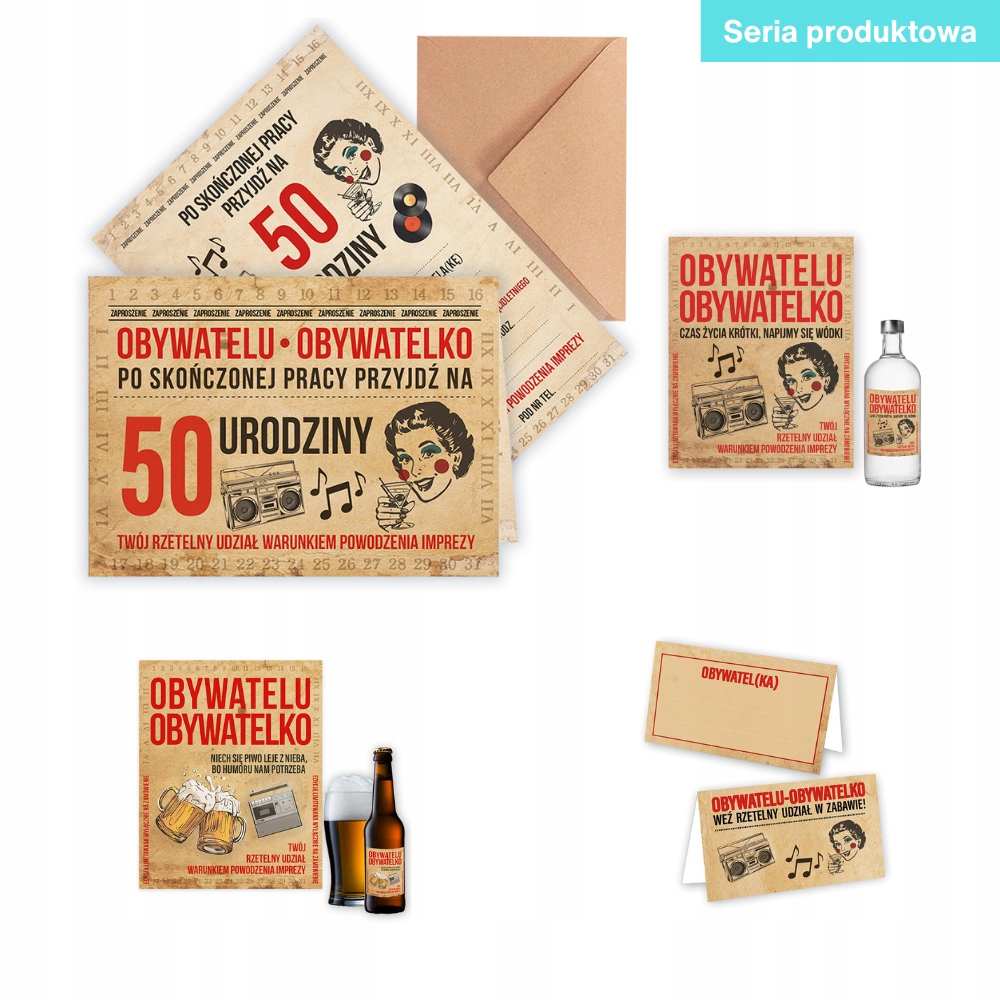 Naklejki na Butelki na Imprezę PRL Obywatelu Obywatelko - 10 szt NAK_05 Kolor brązowy