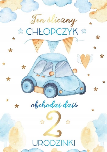 

Kartka na 2 urodziny życzenia dla chłopca PR320