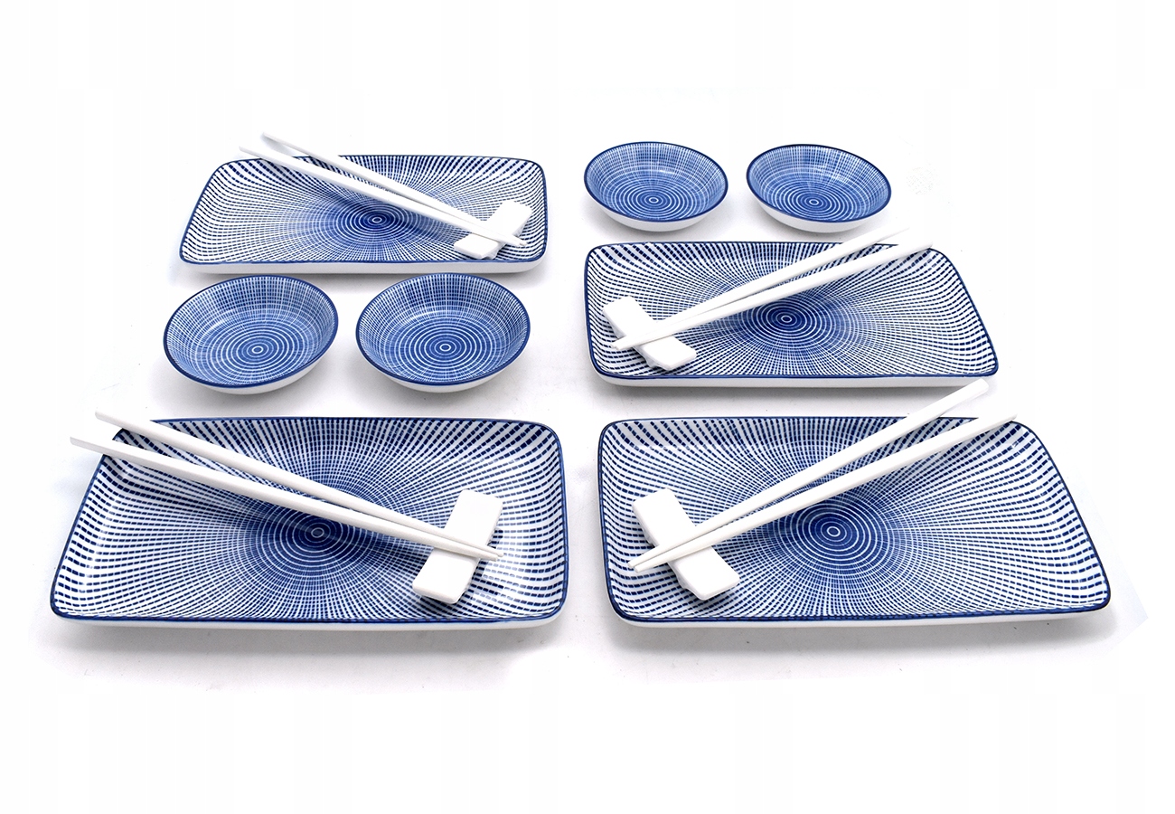 Komplet do sushi dla 4 osób - Tokusa Raundo Blue BOX
