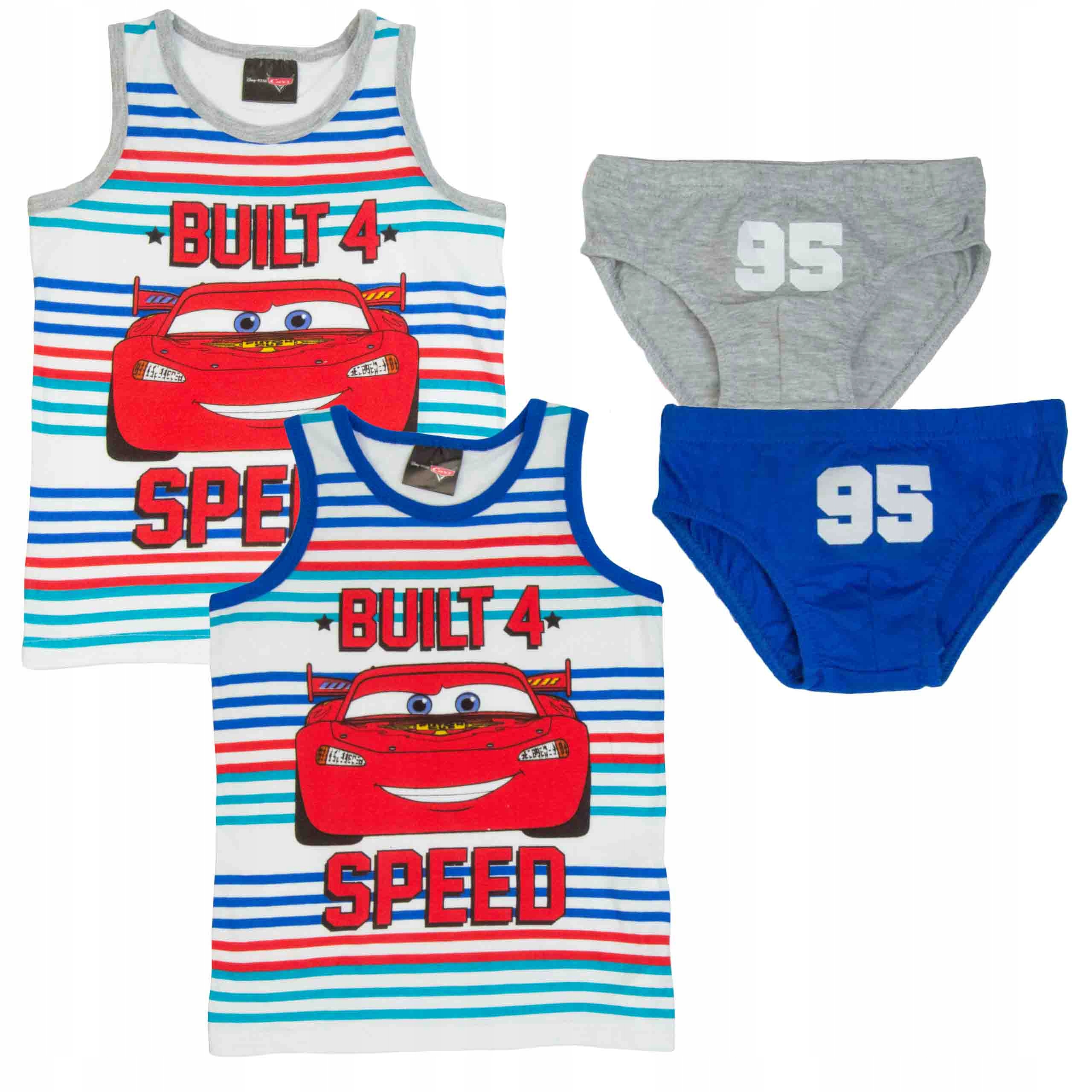 4-pak SLIPKI I PODKOSZULKI CHŁOPIĘCE auta 116/122