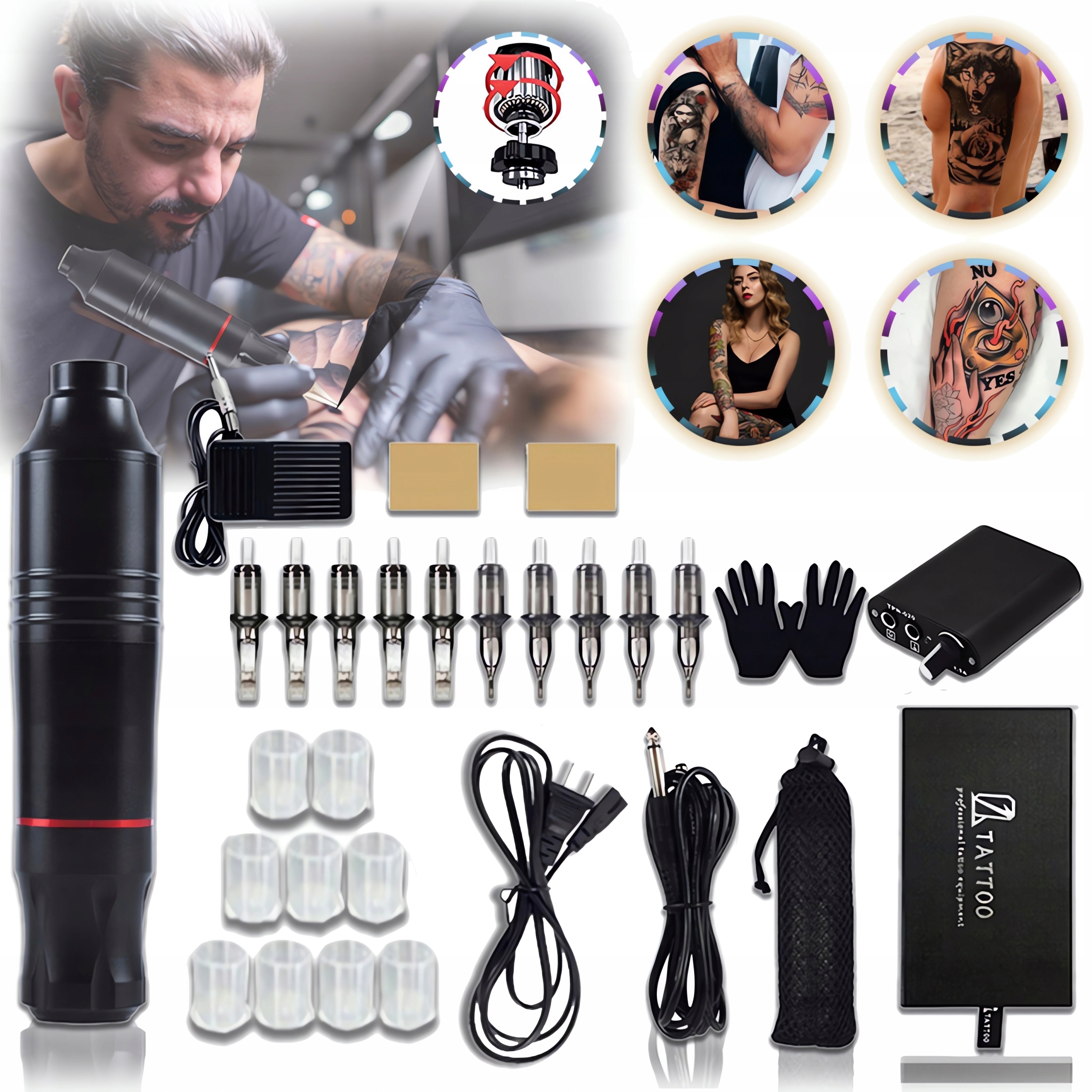 Sada Na Tetování Kompletní Startovací Bezpečný Inkoust Na Tetování