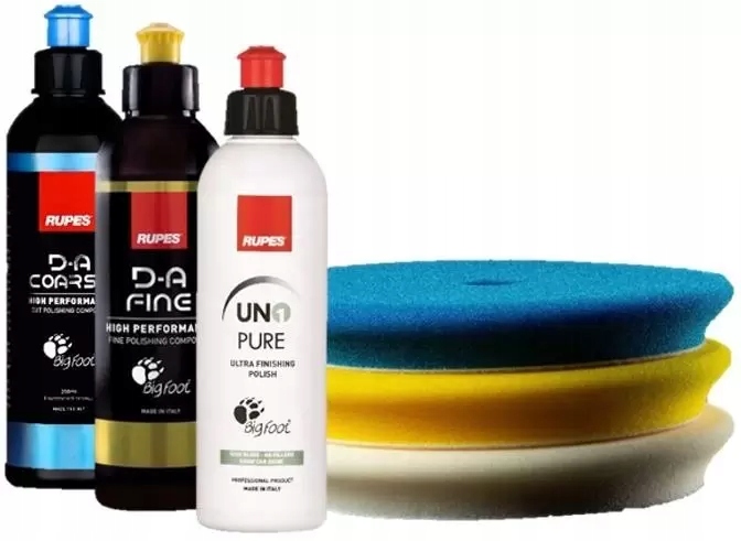 Rupes da Coarse + da Fine + Uno Pure + полірувальні колодки