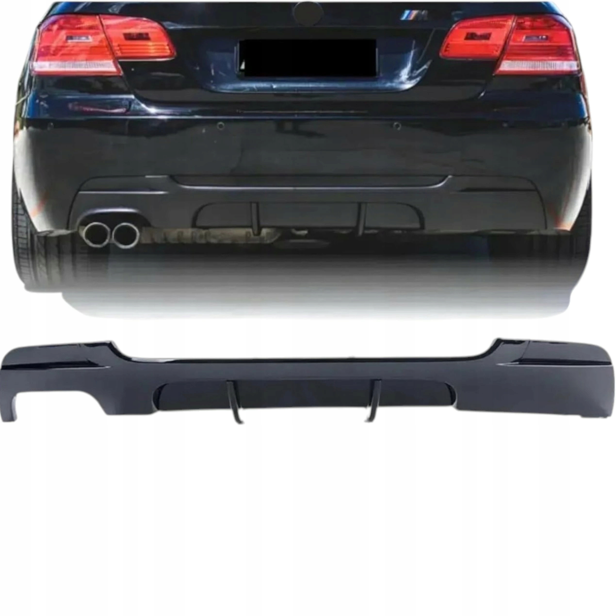 Difuzér Bmw E92 E93 Černý Lesk M Balíček Krytka nárazníku Spoiler Lotka