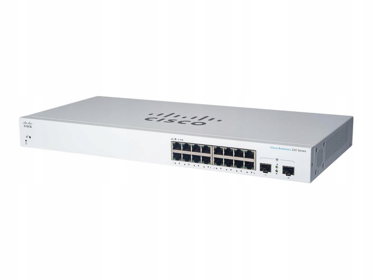 Cisco Business Switching CBS220 Smart 16-port Gigabit PoE 130W 2x1G Sfp