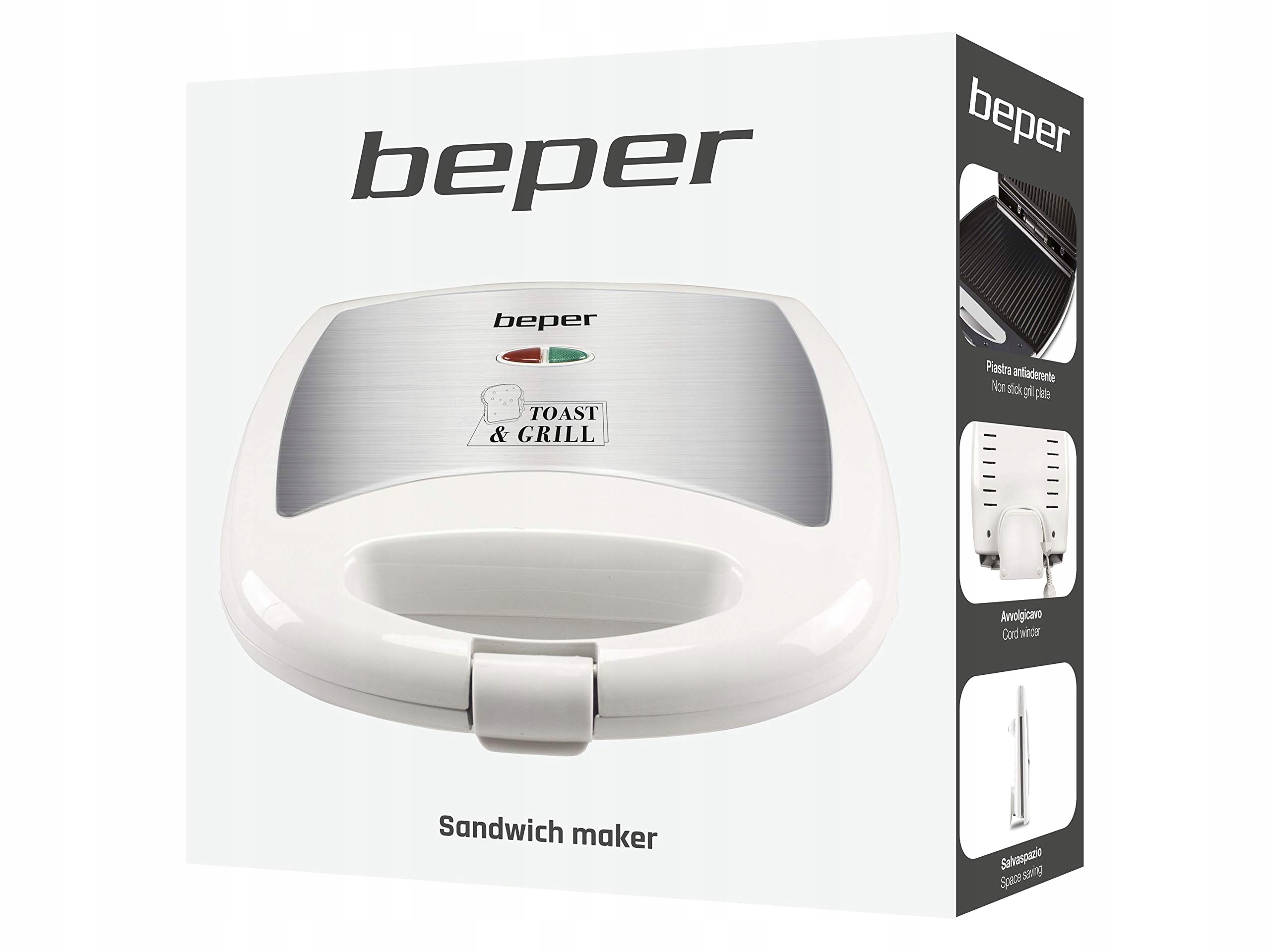 BEPER Toster Plastikowy Biało-Czerwony 1300W — miniatura 6