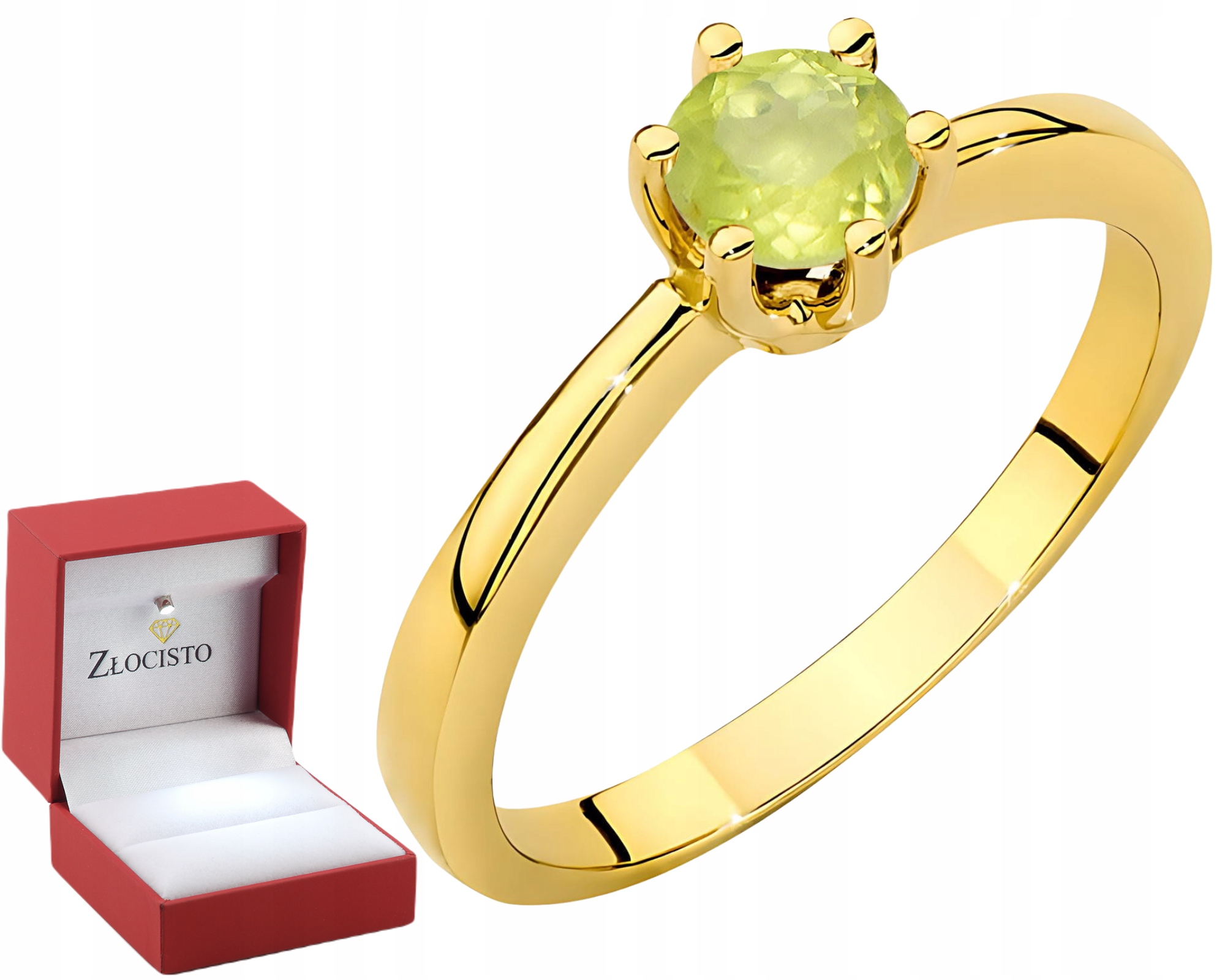 Zlatý Prstýnek Olivín| 585 Moderní Elegantní