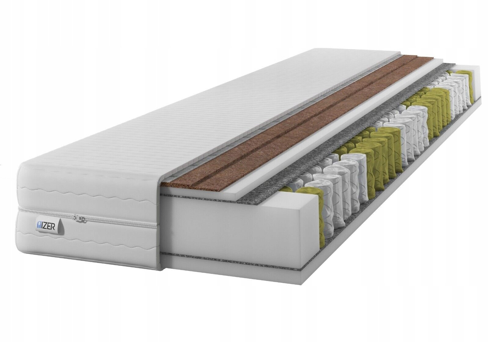Matrace s taštičkovými pružinami 80x190 24 cm oboustranná H3 a H5 2x Kokos