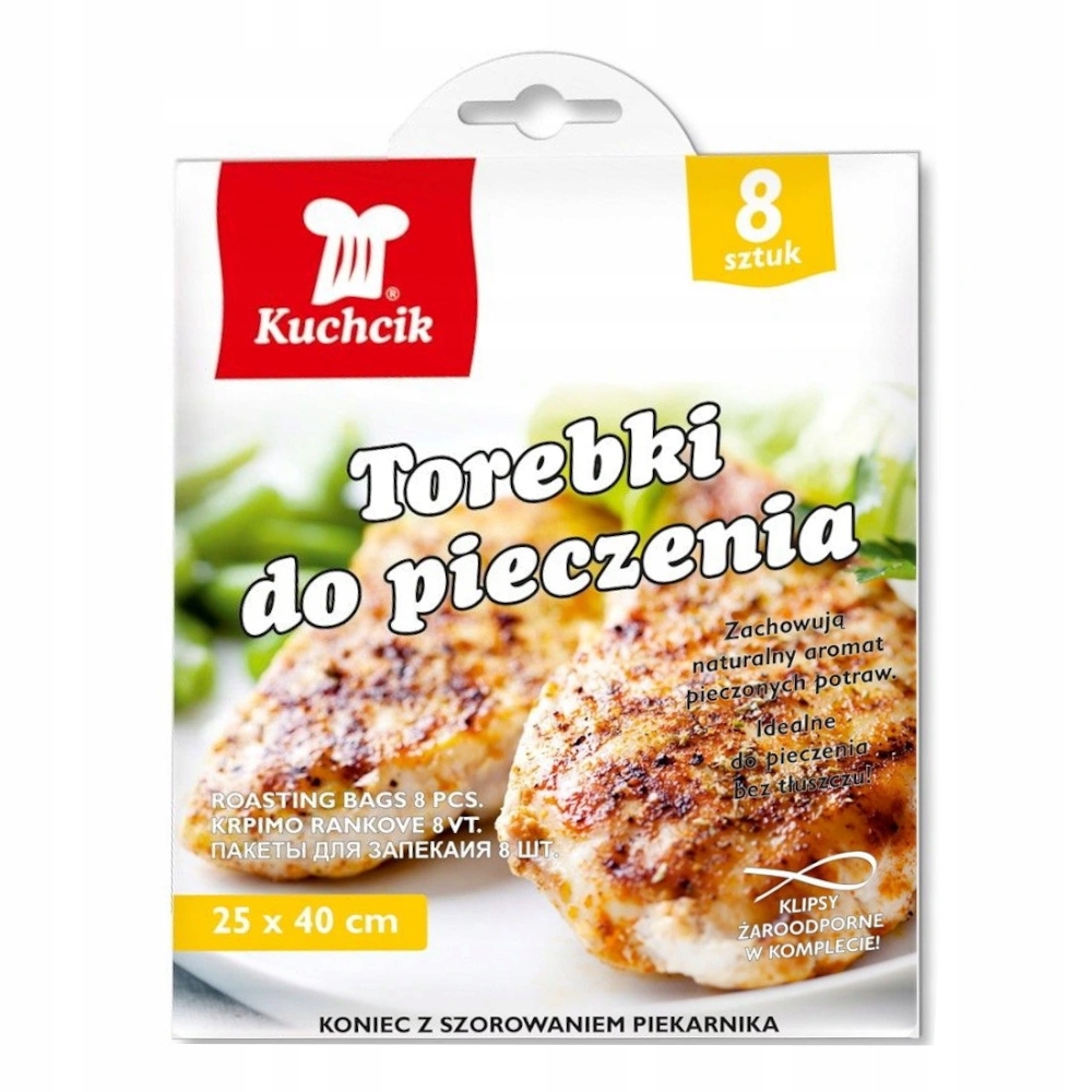 

Torebki Do Pieczenia 25x40cm z klipsem Kuchcik 8sz