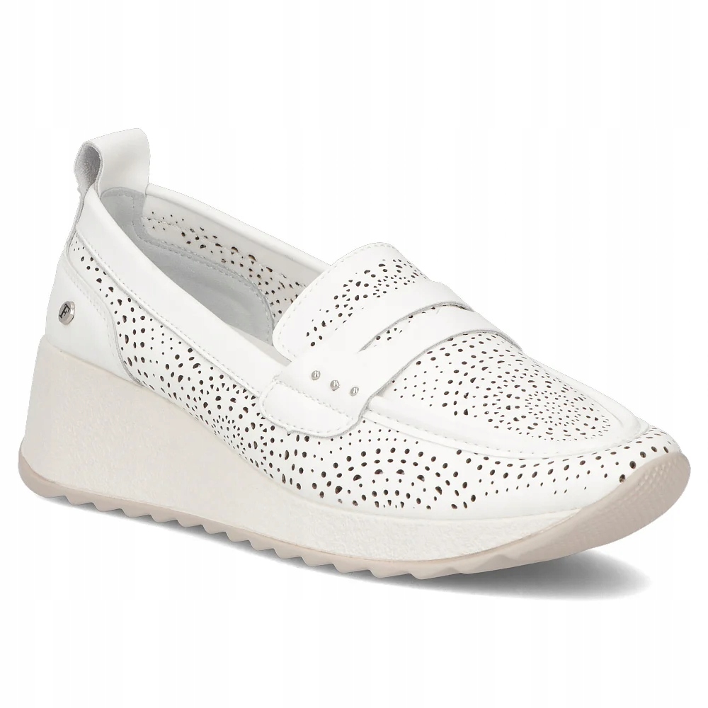 Buty damskie skórzane półbuty na koturnie Filippo wsuwane r.37