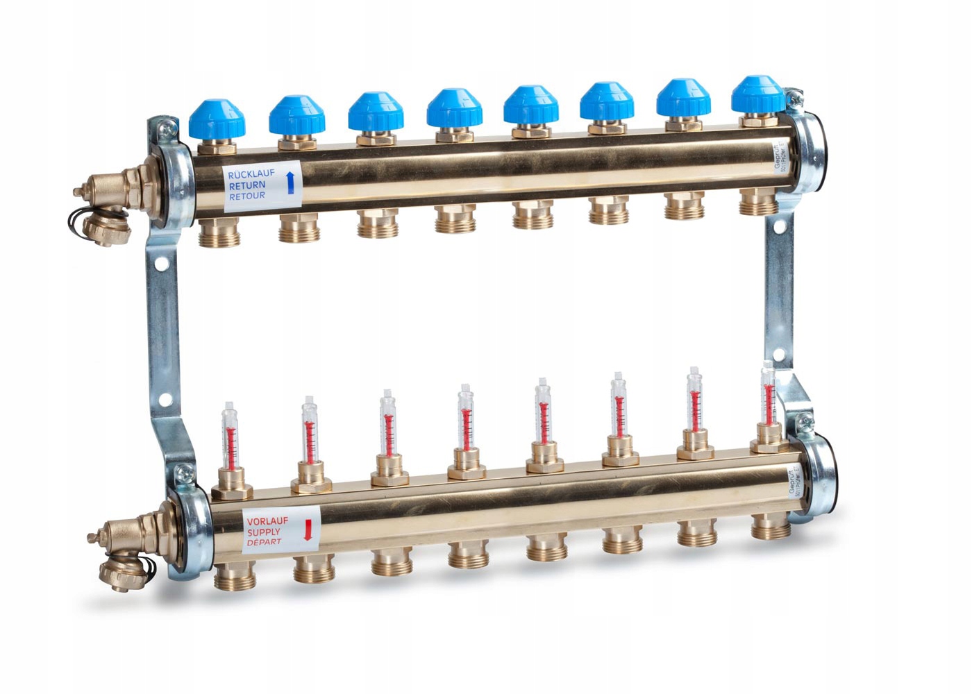 Rozdeľovač podlahového vykurovania 8 obvodov Watts 1“