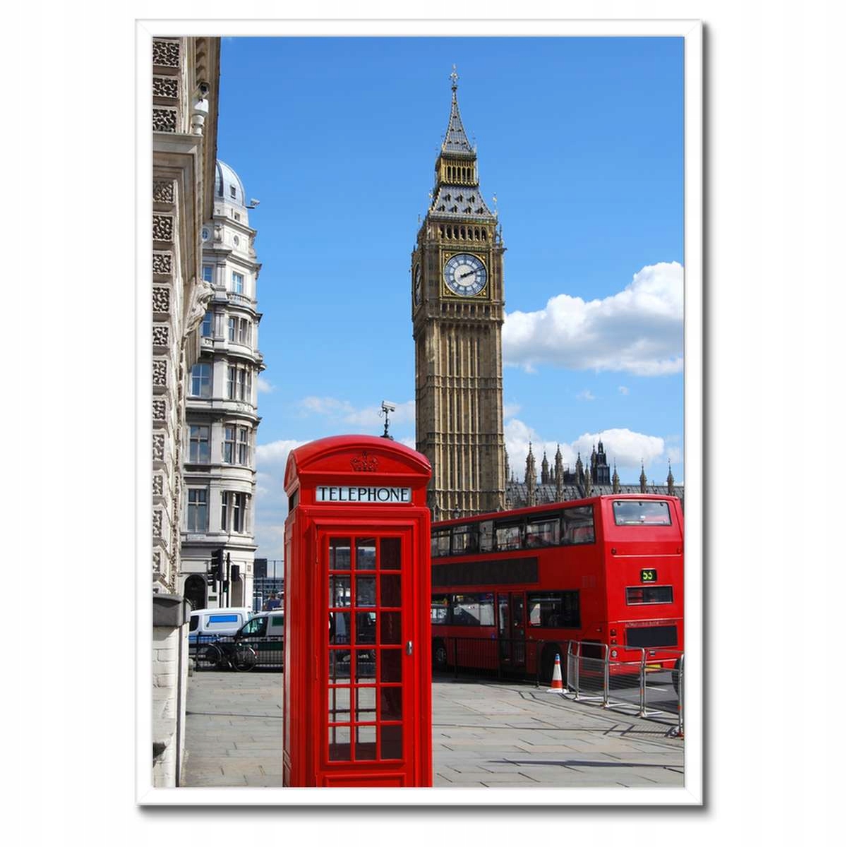 Plakáty v rámu 50x70 Londýn Big Ben Budka Uk