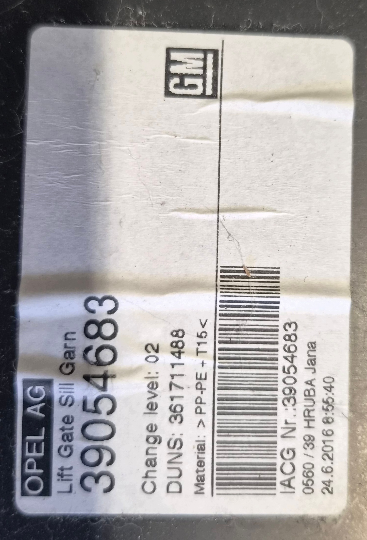 fedél PASA far OPEL ASTRA K HB 39054683