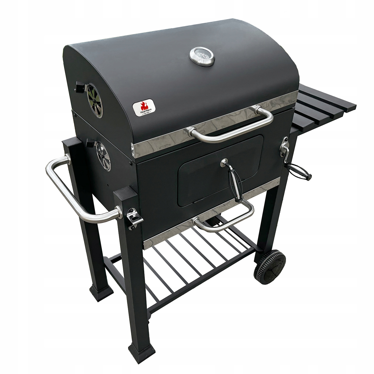 Duży Grill węglowy żeliwny ruszt 113,5x50x107 cm ogrodowy XXL z pokrywą