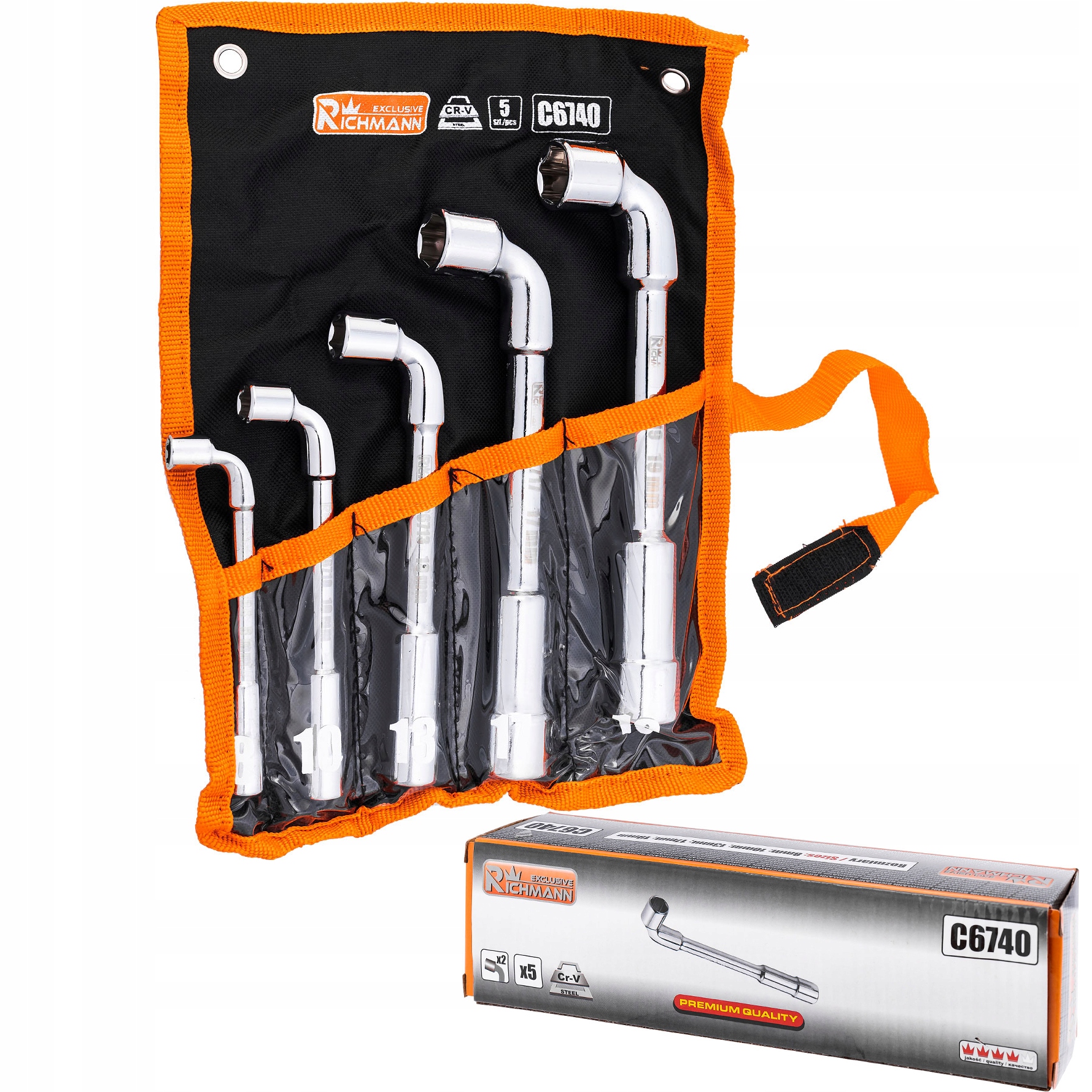 Klucze Fajkowe Typu "L" Zostaw Kluczy Fajkowych W Płachcie 5 Sztuk 8-19 MM