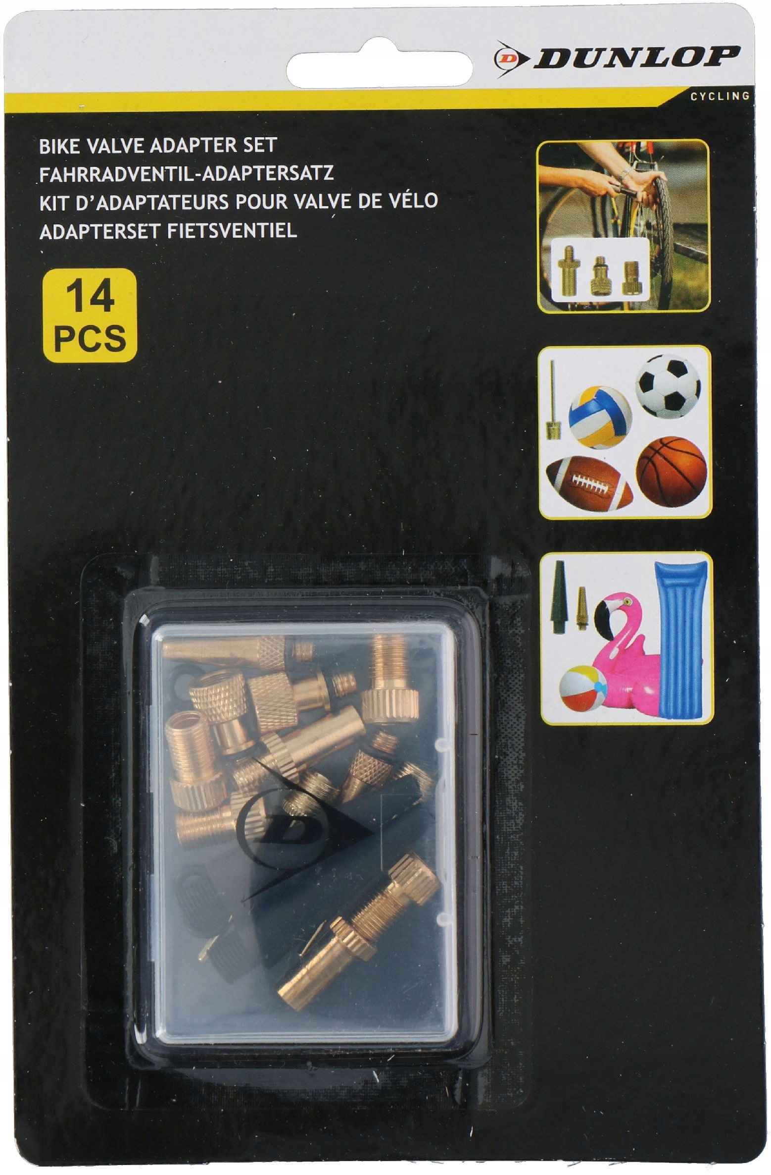 DUNLOP ZESTAW 14 ADAPTERÓW DO POMPEK Kod producenta 182520