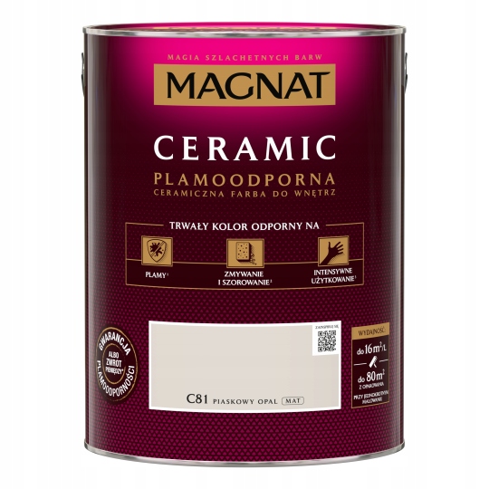 Magnat Ceramic Farba ceramiczna ścienna C81 Piaskowy opal 5L mat
