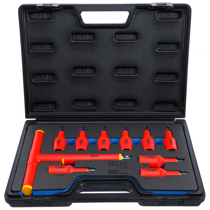 Sada 10 nástavců na bity Vde, profil T (Torx) T20-T55, 12,5 mm (1/2") Bgs