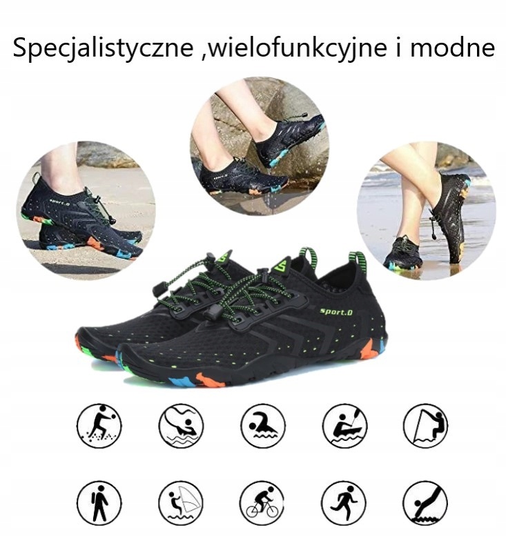 BUTY DO WODY PLAŻOWE PŁYWANIE JEŻOWCE RAFA KORALOWA SPORTOWE SKAŁY MORELOWY Rozmiar 38