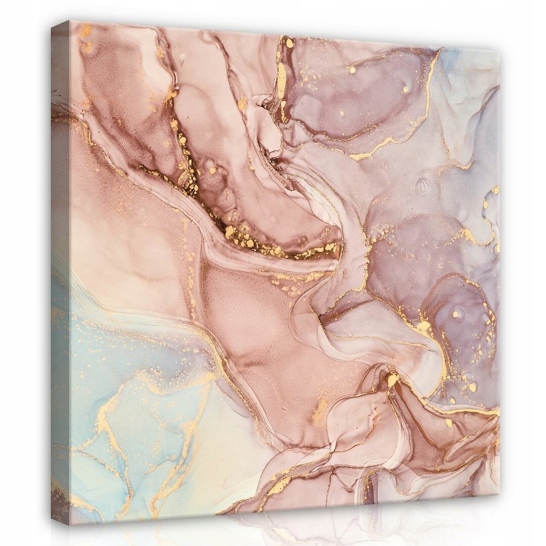 Obraz 80x80 Abstrakce mramor zlato pastelové barvy textura elegance