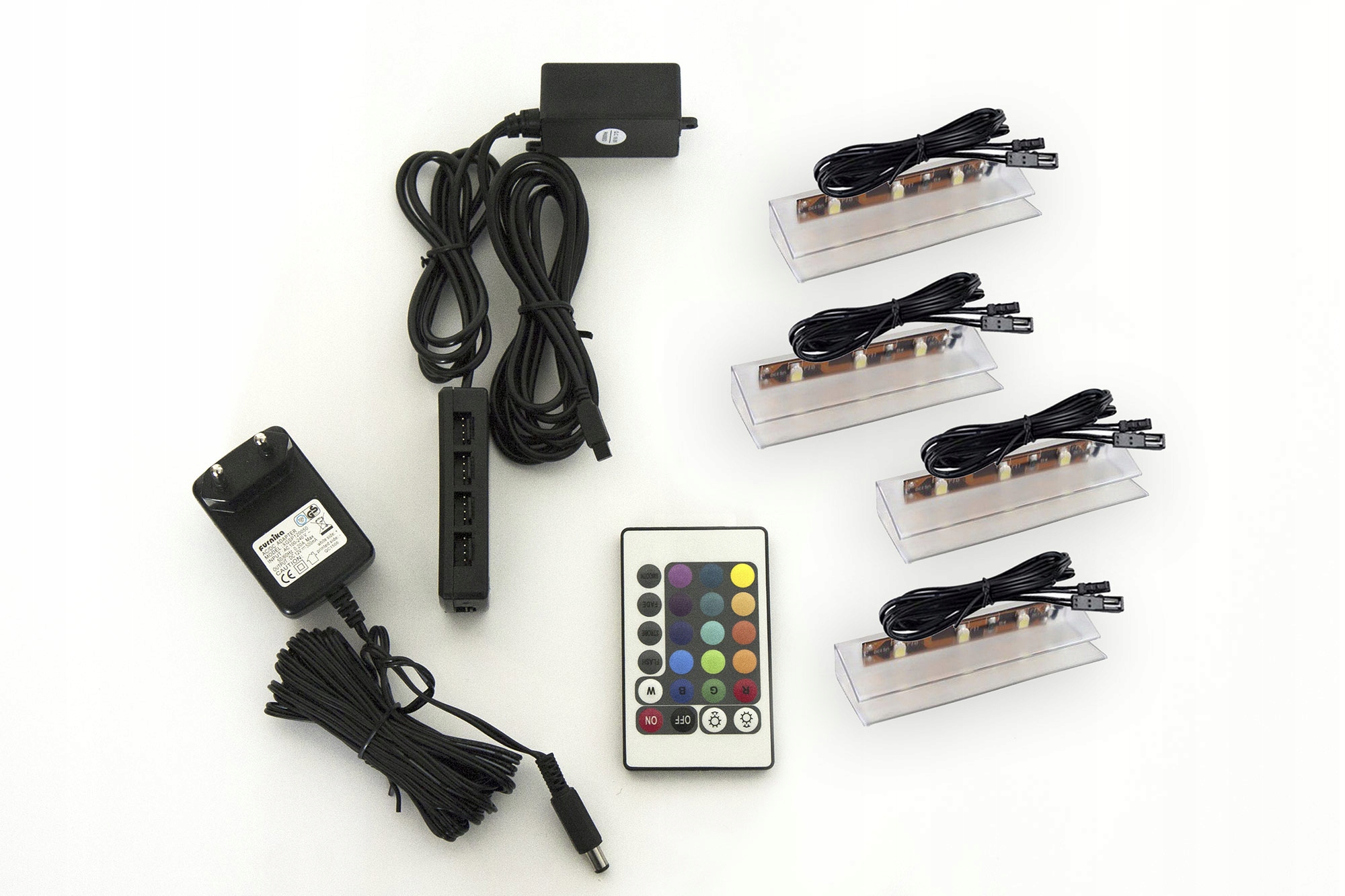 4 punktowe oświetlenie LED zestaw RGB 16 kolorów