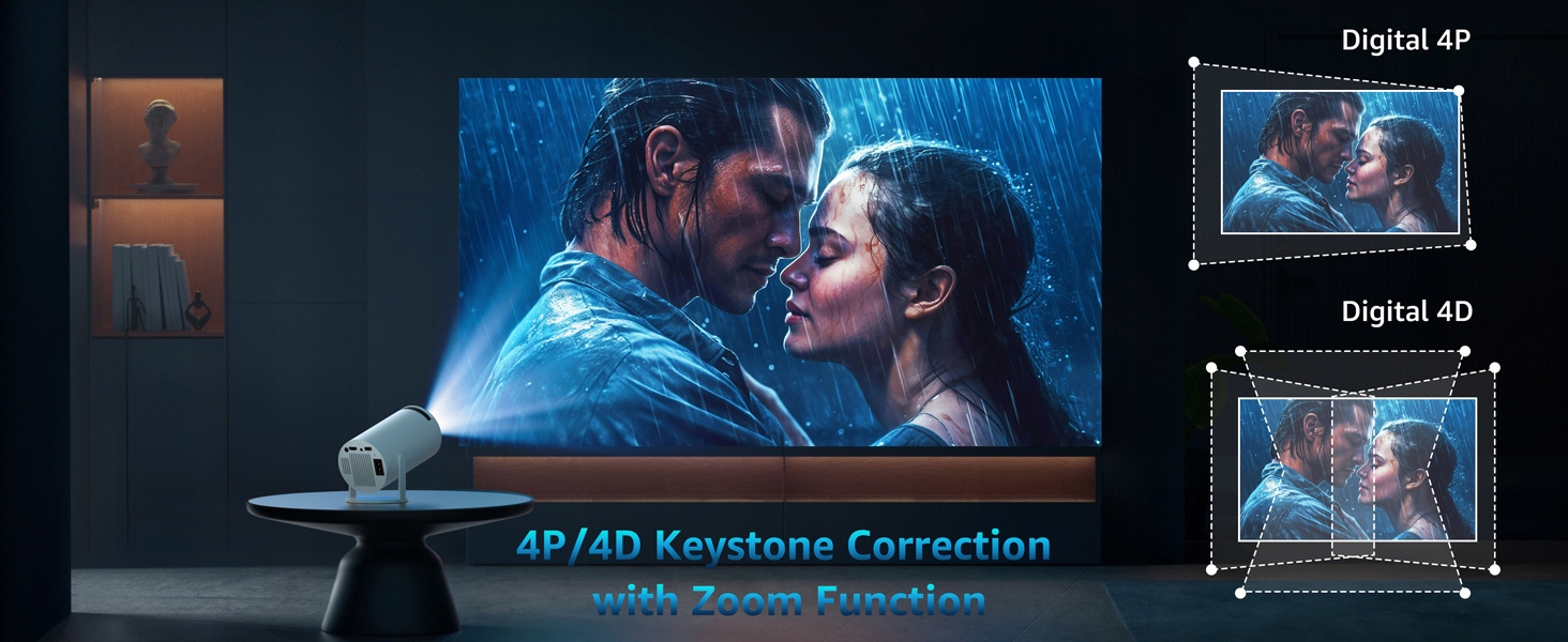 MINI PRZENOŚNY PROJEKTOR 4K HD, ANDROID 11, WI-FI 6, BT 5.0 Kontrast (x:1) 1500