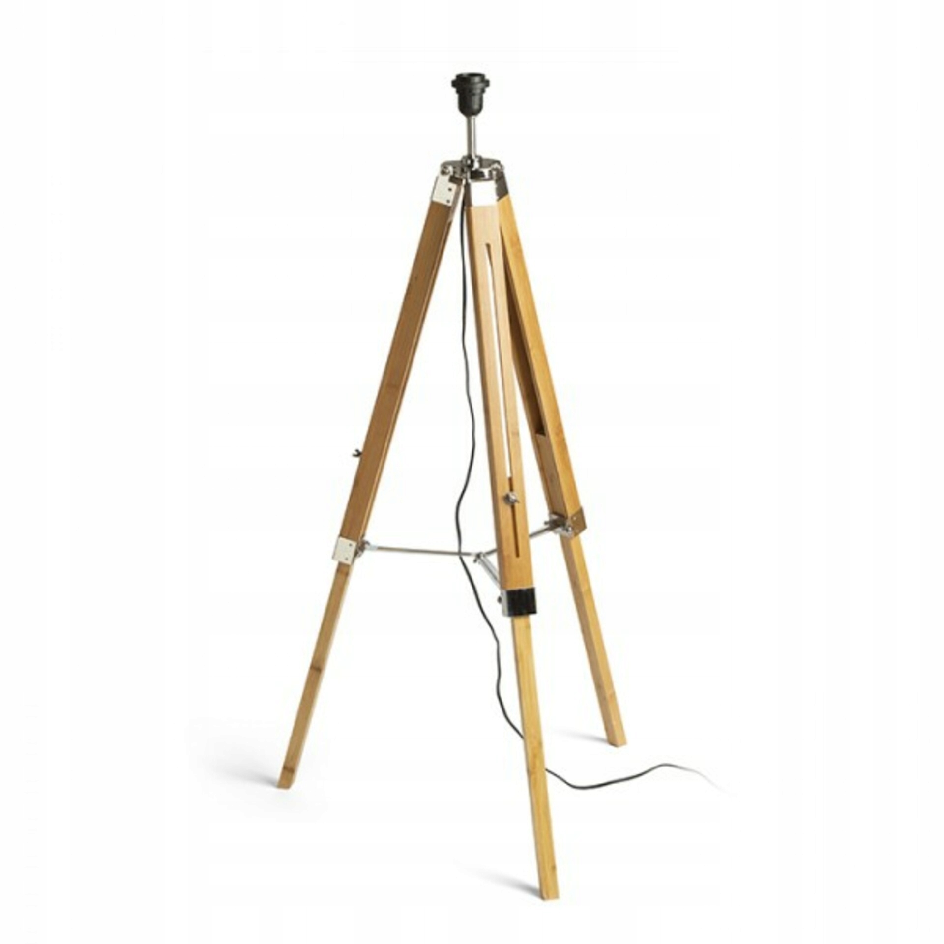 Stojanový podstavec Rendl Alvis bambus/chróm, E27, nastaviteľná výška 160 c