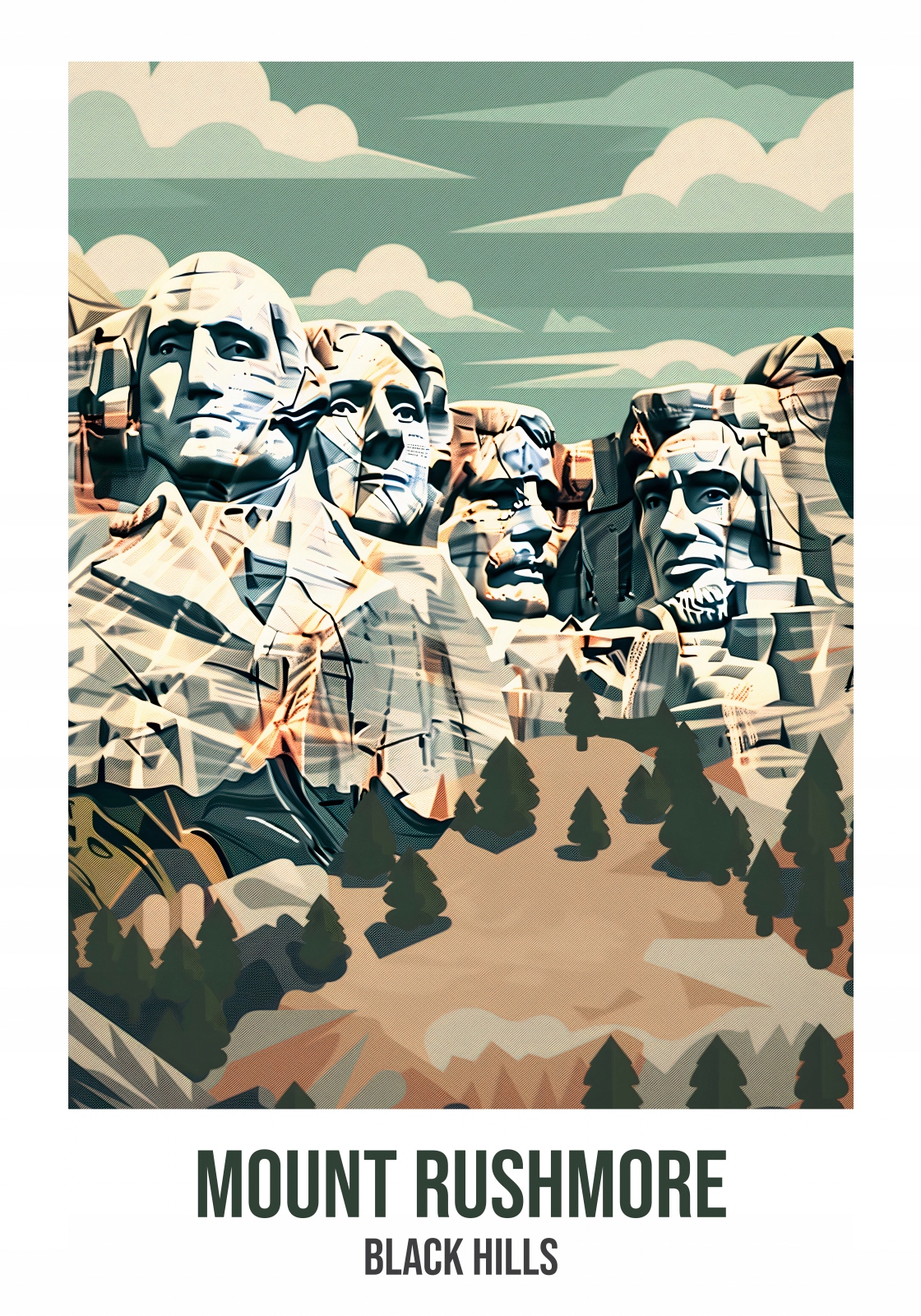 Plakát 70x100 cm Mount Rushmore, Black Hills