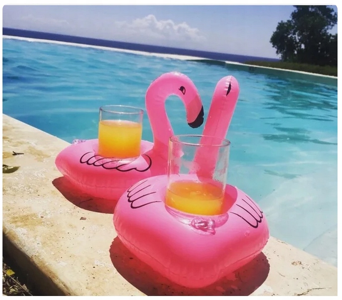 DMUCHANY UCHWYT NA NAPOJE PODSTAWKA DO DRINKÓW NA BASEN FLAMING Szerokość produktu 15 cm