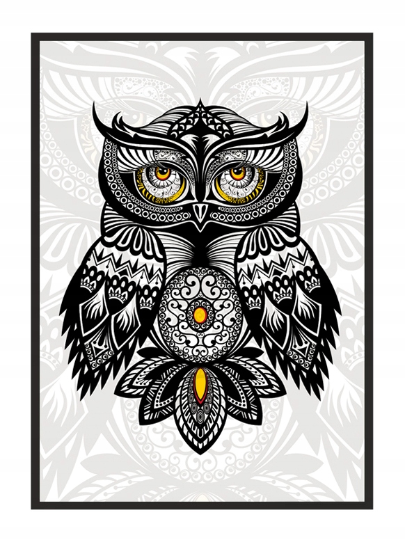 

Obraz Plakat W Ramie 43x33 cm Sowa Tribal P589