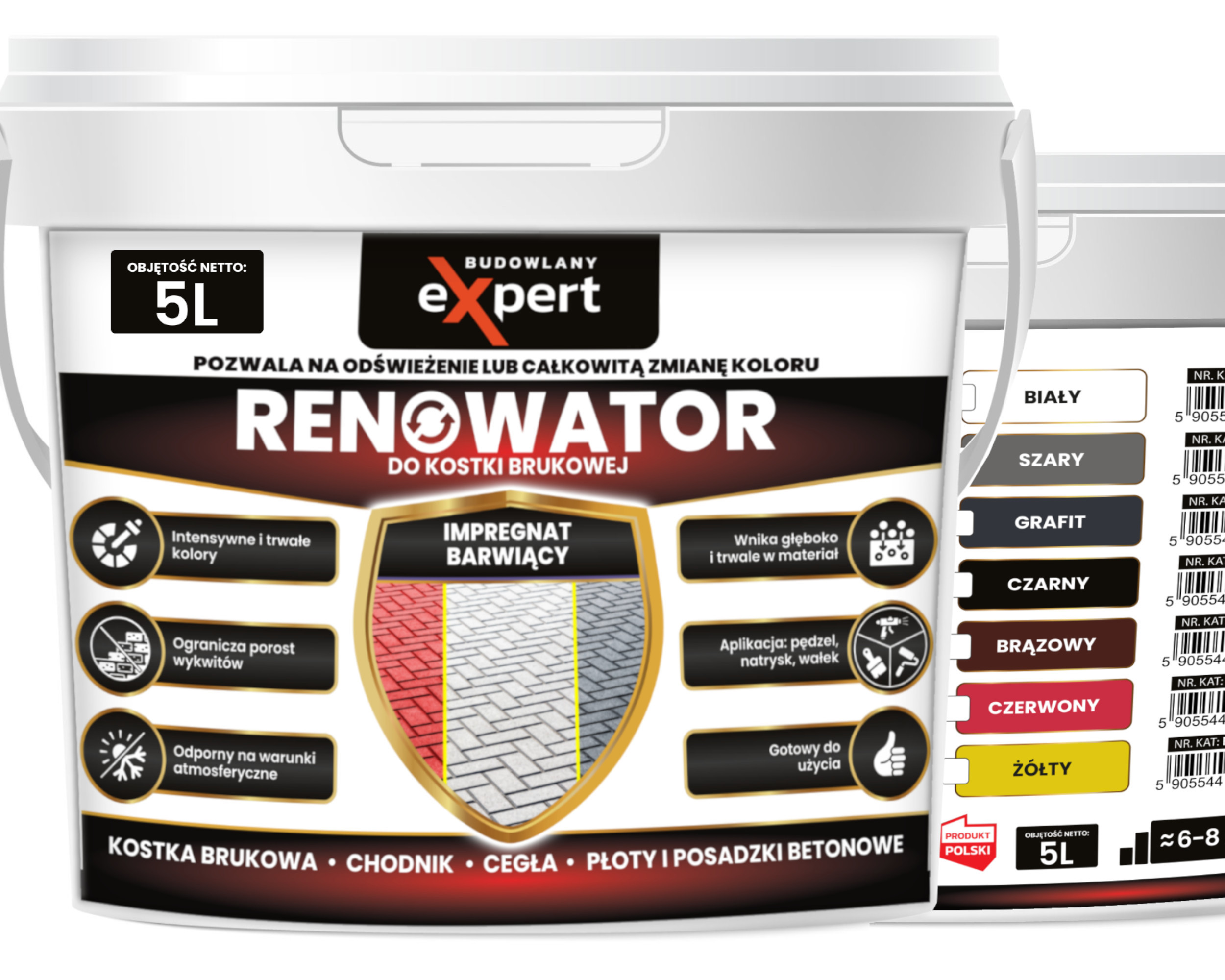 TRWAŁY IMPREGNAT DO KOSTKI BRUKOWEJ BETONU BARWIĄCY BARWNIK FARBA RENOWATOR