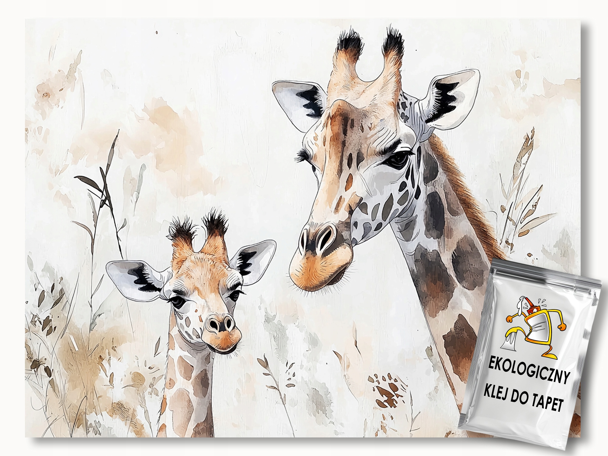 Fototapeta Flizelina Zvířata Afrika Žirafa Máma Dítě 200x140 110g