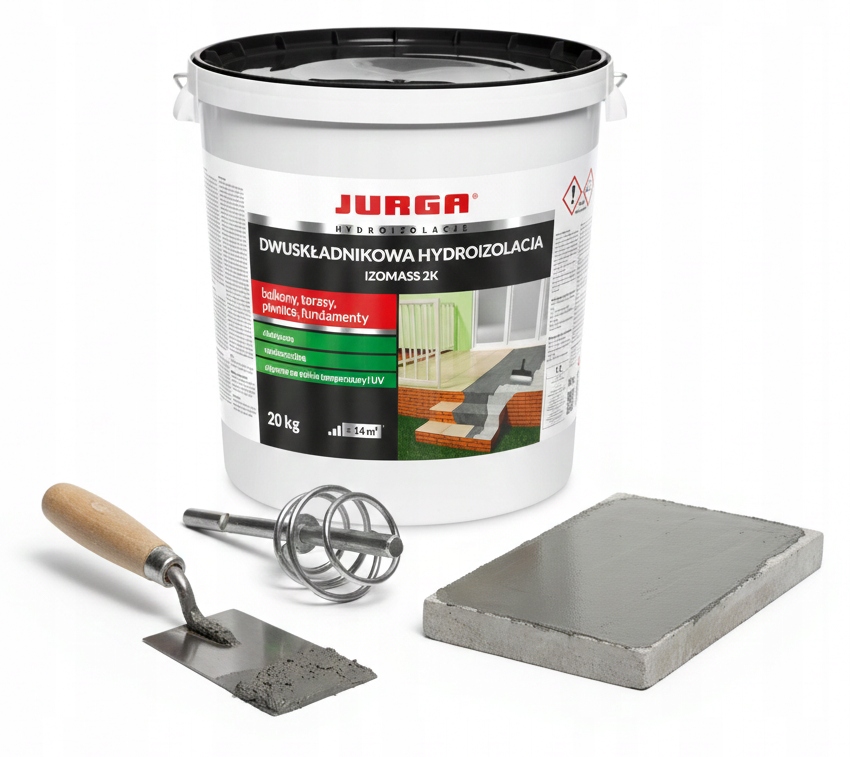 Szlam Hydroizolacyjny Izomass 2K uszczelniający Dwuskładnikowy Jurga 20kg