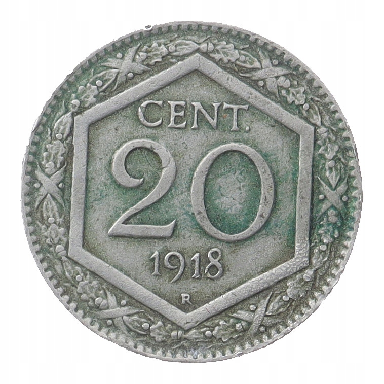 [M32222] Włochy 20 centesimi 1918