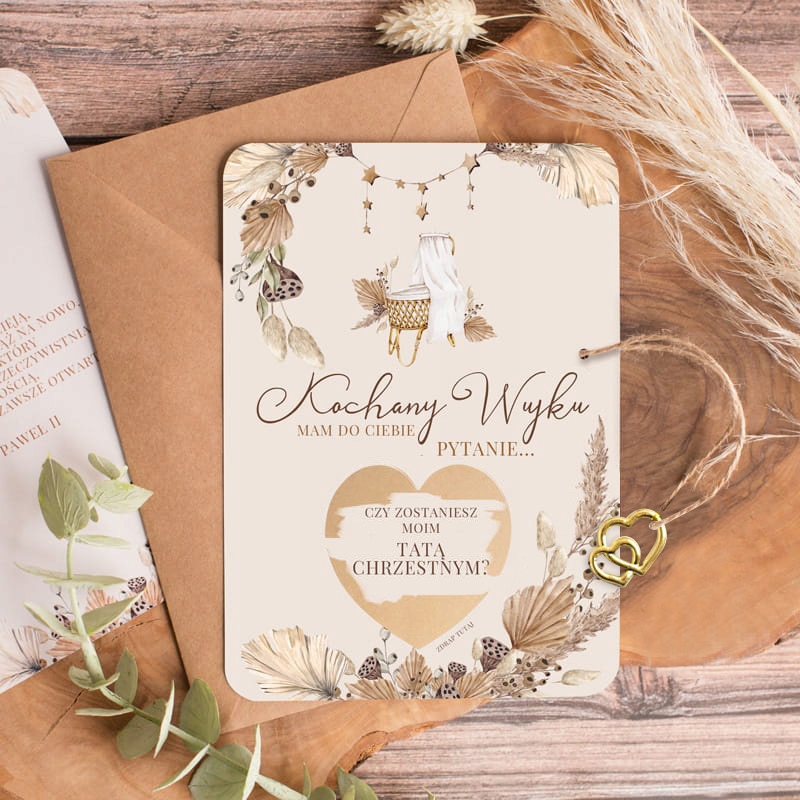 ZDRAPKA Pytanie do Taty Chrzestnego Prośba BOHO Szerokość produktu 10.5 cm
