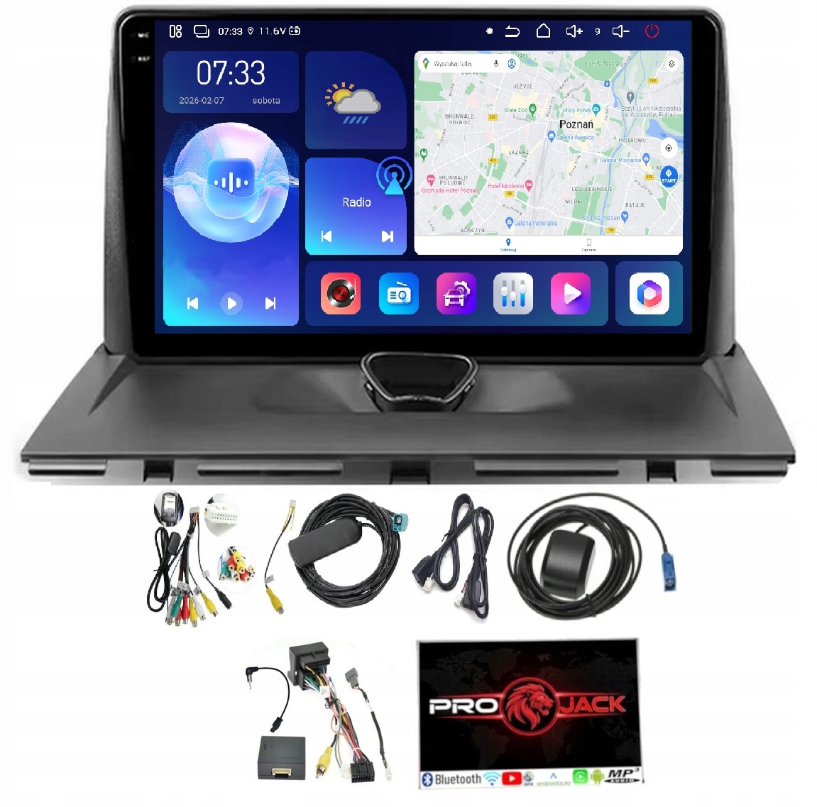 Autorádio S Navigáciou Android Pre Fiat Scudo 2006-2017, 6GB Ram, 128GB Pamäť, Sim Karta