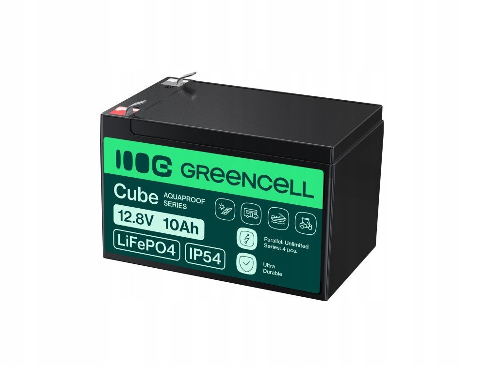 Akumulátor LiFePO4 Caravan Battery 12,8 V 10Ah nouzové napájení GreenCell