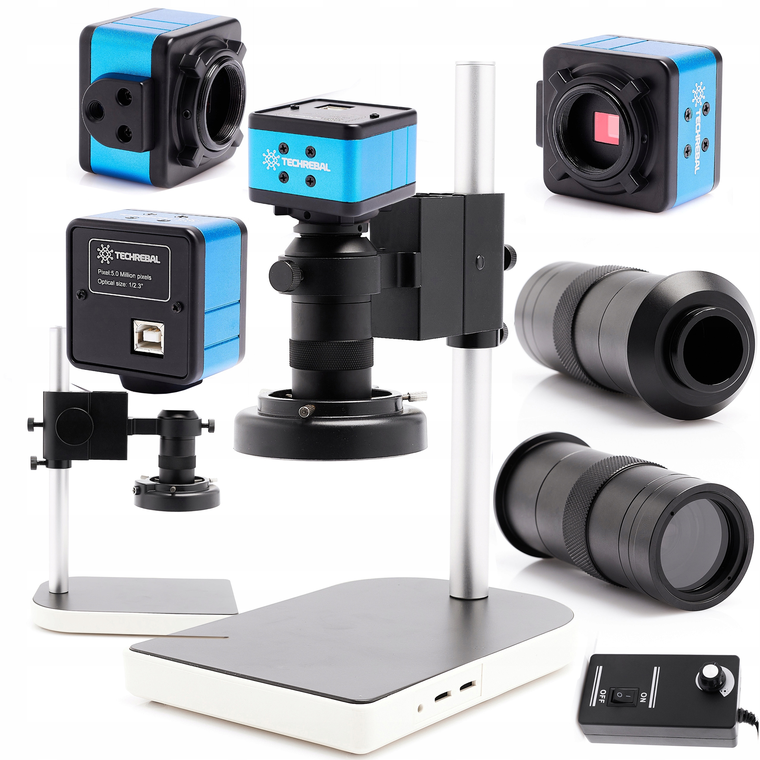 Digitální Mikroskop K10M Pro Elektroniku Kamera T250 5MP Osvětlení 56X Led