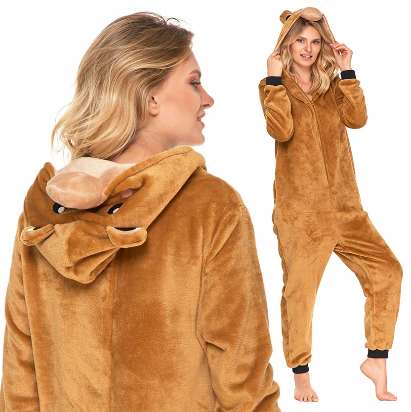 Jednodílné pyžamo Kombinéza Moraj Overal Kostým Medvídka rozepínací M