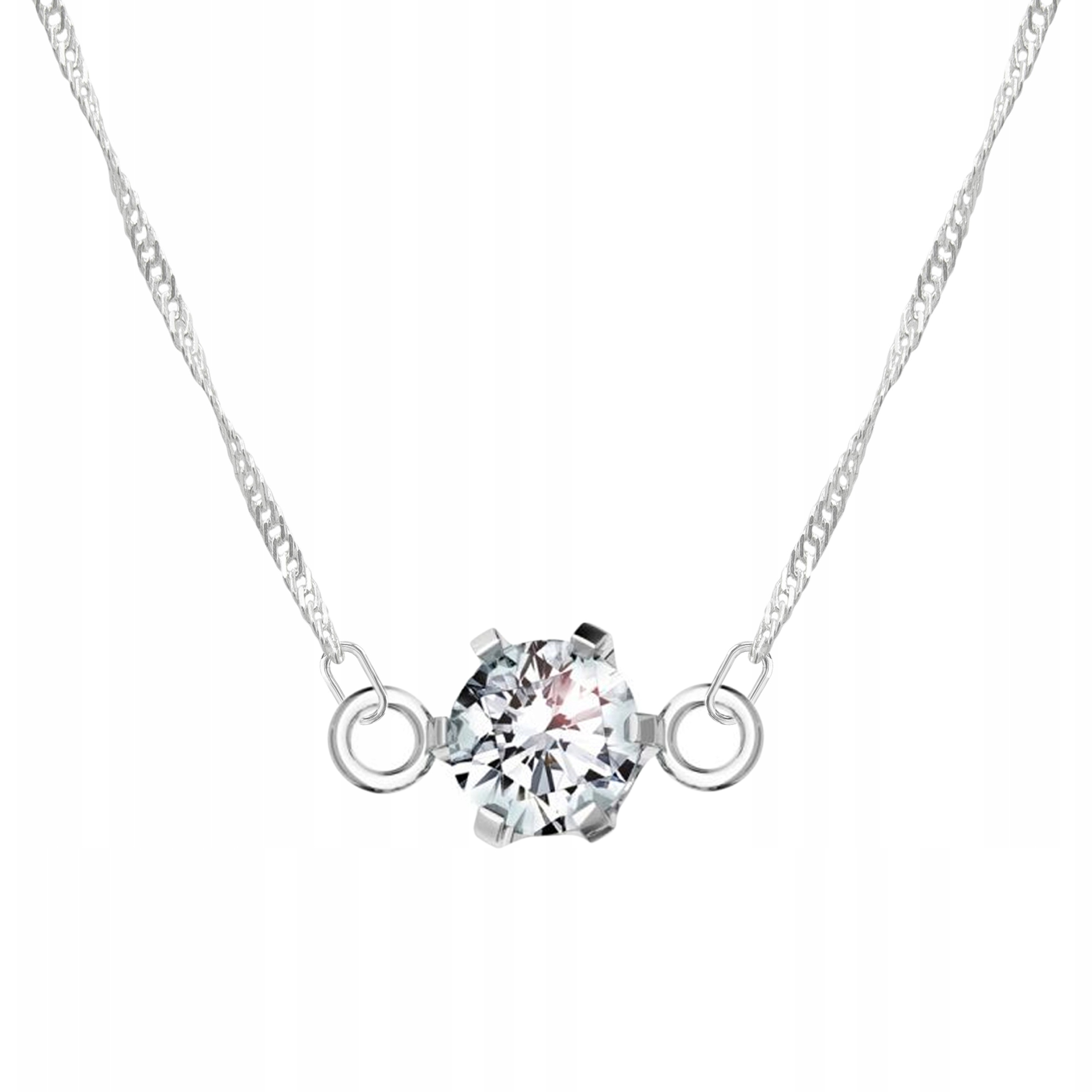 Stříbrný řetízek náhrdelník 925 Zirkon Kámen