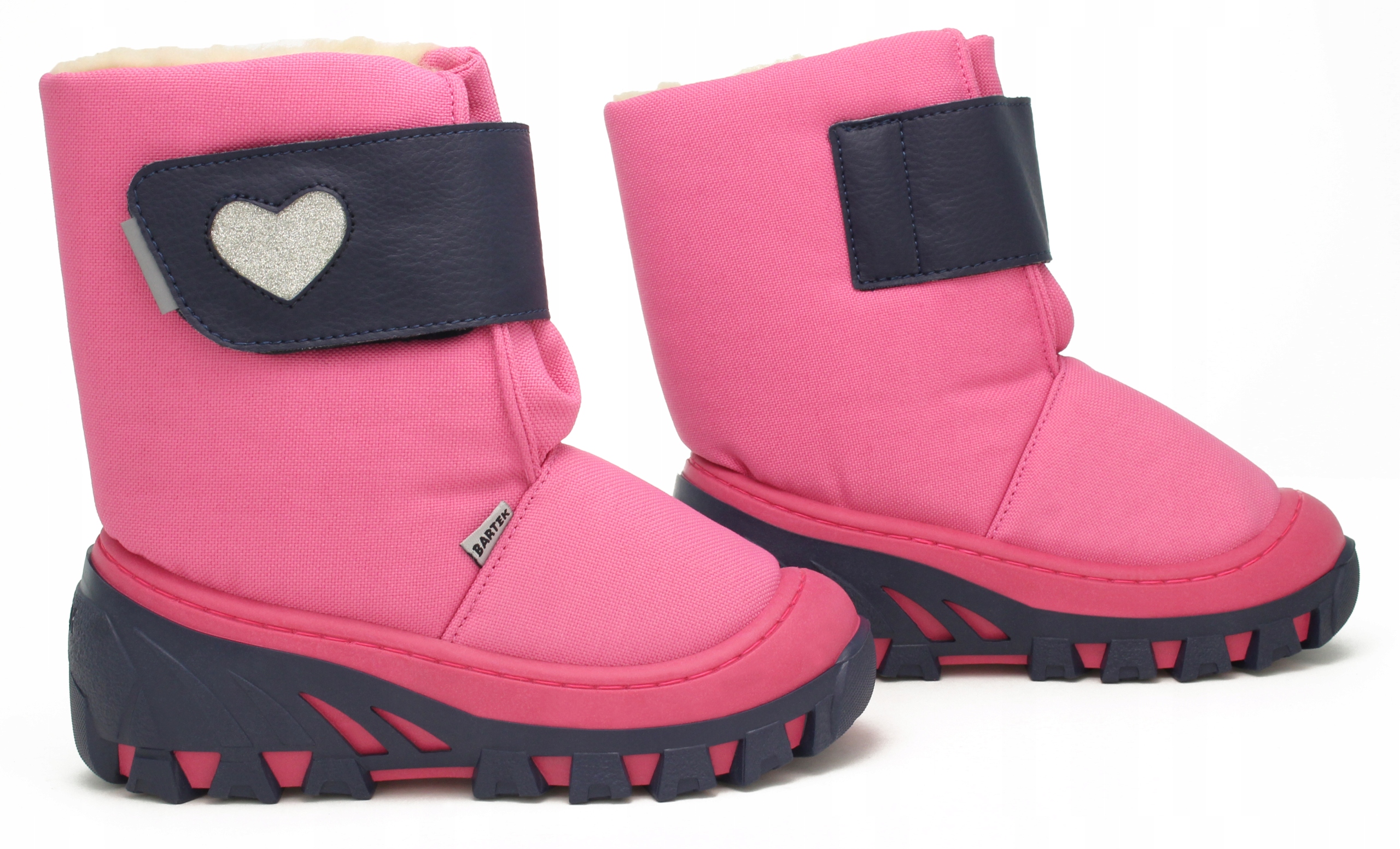 BARTEK mega ciepłe śniegowce z naturalną wełną wodoodporne 22 Kolor różowy